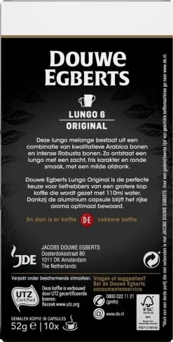 Douwe Egberts Lungo Original Koffiecups - Intensiteit 6/12 - 10 X 10 Capsules -Eten En Drinken 607x1200 7
