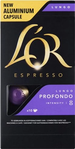 L'OR Lungo Profondo Koffiecups - Intensiteit 8/12 - 10 X 10 Capsules 24 L'OR Lungo Profondo Koffiecups - Intensiteit 8/12 - 10 X 10 Capsules -Eten En Drinken 608x1200
