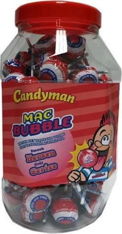 Candyman Mac Bubble Kersen Lolly's 100 Stuks