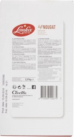Lonka Soft Nougat Caramel Presentatiedoos à 2,57kg Snoep Thee - 214 Per Stuk Verpakte Nougat Blokjes - Nougat Gevuld Met Heerlijke Lonka Caramel -Eten En Drinken 647x1200 2