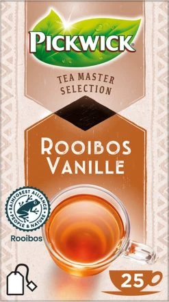 Pickwick Thee | Master Selection Tea | Rooibos Vanille | 4 X 25 Zakjes -Eten En Drinken 673x1200 1