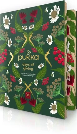 Pukka Thee Hardcover Biologische Kerst Adventskalender 2022, Perfect Als Kerstcadeau - 48 Zakjes - 1 Kalender -Eten En Drinken 689x1200