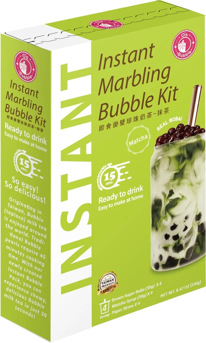 Bubble Tea Starters Kit Met Boba - Matcha Smaak - Bubble Thee Drinken In 45 Seconden 3 Bubble Tea Starters Kit Met Boba - Matcha Smaak - Bubble Thee Drinken In 45 Seconden