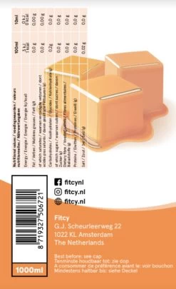 Fitcy | Koffiesiroop | Karamel | Barista Syrup | Zero | Vegan | Vetvrij | Suikervrij | Keto-vriendelijk | Koffie | Siroop| MET DOSEERPOMP | 1L -Eten En Drinken 732x1200 3