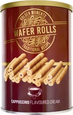 Wafer Rolls Gevuld Met Cappucino Creme