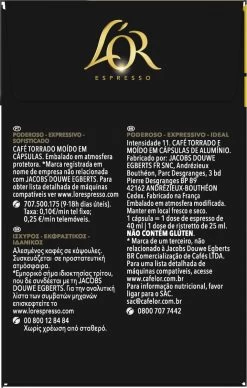 L'OR Espresso Ristretto Koffiecups - Intensiteit 11/12 - 4 X 40 Capsules 21 L'OR Espresso Ristretto Koffiecups - Intensiteit 11/12 - 4 X 40 Capsules -Eten En Drinken 764x1200 1