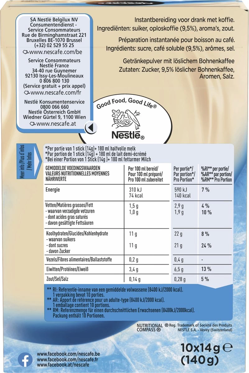 Nescafé Frappé Oploskoffie - 5 Doosjes à 10 Zakjes 4 Nescafé Frappé Oploskoffie - 5 Doosjes à 10 Zakjes - Afbeelding 2