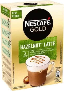 Nescafé Gold Hazelnoot Latte Oploskoffie - 6 Doosjes à 8 Zakjes -Eten En Drinken 855x1200