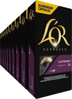 L'OR Espresso Supremo Koffiecups - Intensiteit 10/12 - 10 X 10 Capsules