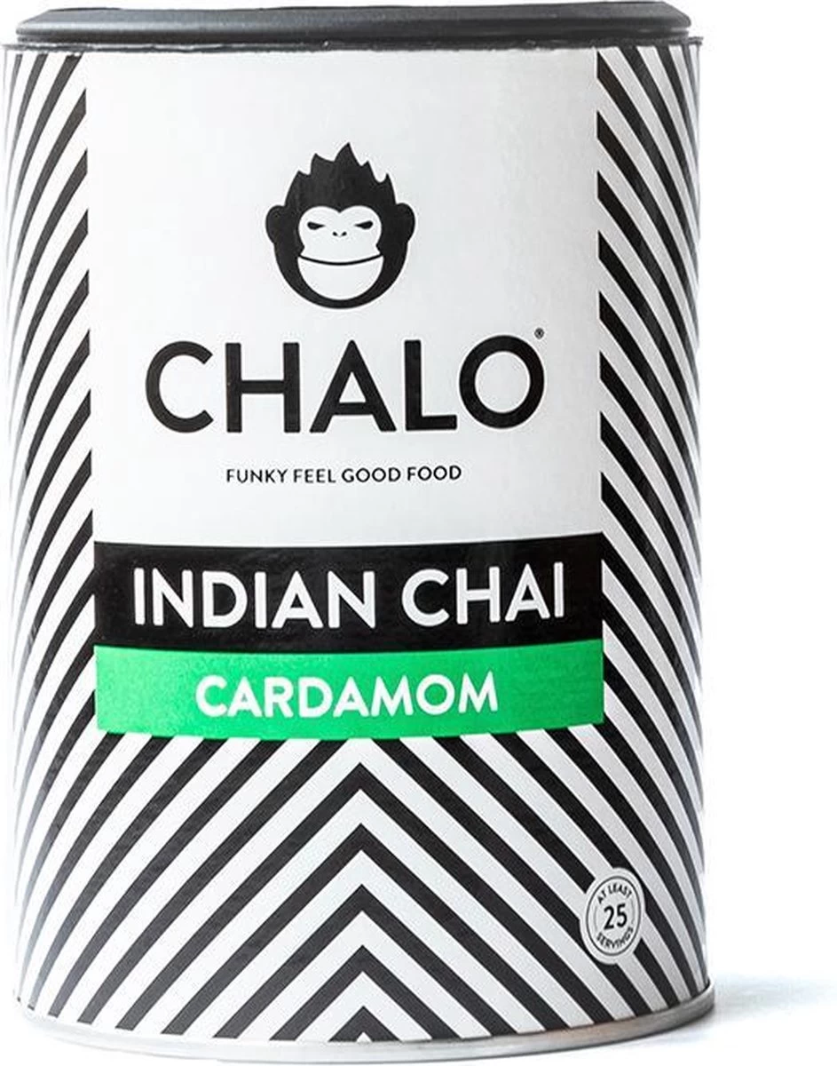 CHALO Cardamom Chai Latte - Indische Vegan Chai - Zwarte Assam Thee - 25 Porties/ 300GR 3 CHALO Cardamom Chai Latte - Indische Vegan Chai - Zwarte Assam Thee - 25 Porties/ 300GR