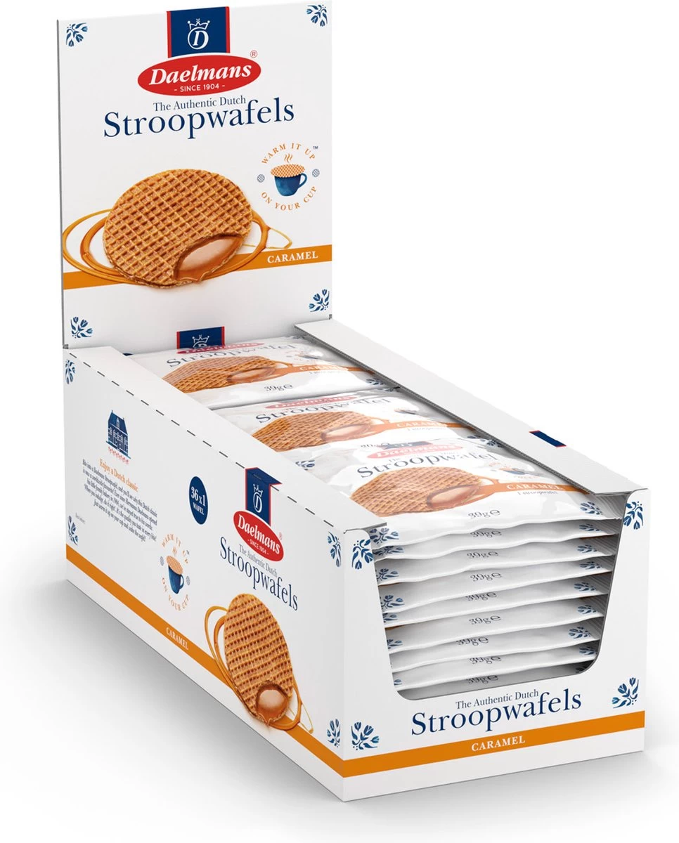 Daelmans Jumbo Stroopwafels - 36 X 1 Stuks (per Stuk Verpakt) - 39 Gram Per Koek 4 Daelmans Jumbo Stroopwafels - 36 X 1 Stuks (per Stuk Verpakt) - 39 Gram Per Koek - Afbeelding 2
