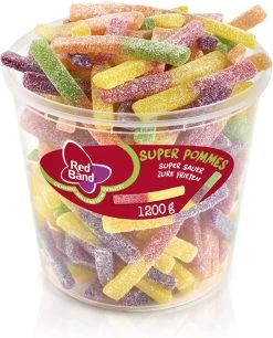 Red Band Zure Frieten 1 Pot à 100 Stuks - Zacht Snoep - Zure Winegums Met Fruitsmaak -Eten En Drinken 970x1200