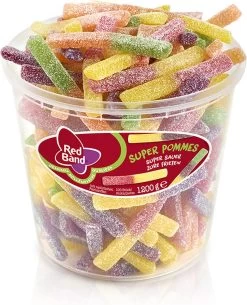 Red Band Zure Frieten 1 Pot à 100 Stuks - Zacht Snoep - Zure Winegums Met Fruitsmaak