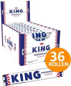 KING Pepermunt 36 Rollen Van 44g - Pepermunt - Frisse Pepermunt Smaak - Zonder Kleurstoffen - Showdoos -Eten En Drinken 992x1200 4
