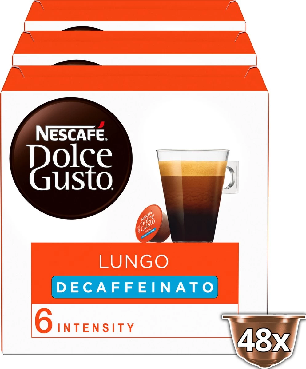 Nescafé Dolce Gusto Lungo Decafé Capsules - 48 Koffiecups 7 Nescafé Dolce Gusto Lungo Decafé Capsules - 48 Koffiecups - Afbeelding 5